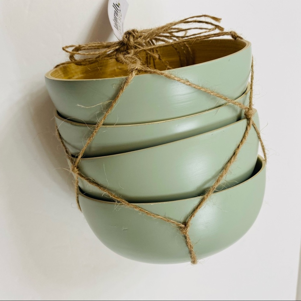 Naturally Danny SEO green bamboo bowls set 4
